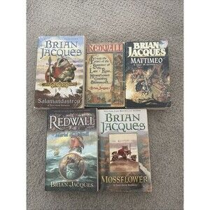 Brian Jacques Lot of 5 Redwall Series  - Mossflower, Mariel, Mattimeo,